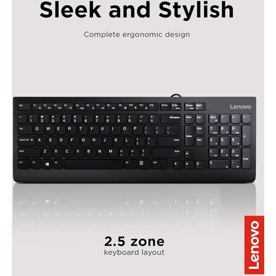 Lenovo 300 USB Ενσύρματο Πληκτρολόγιο Black (US) image 1