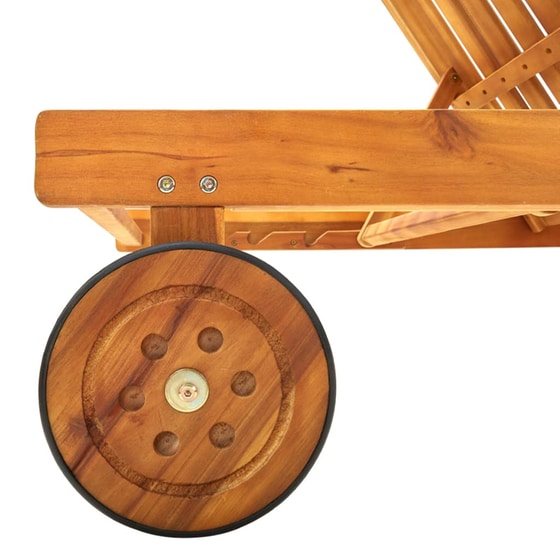 Ξαπλώστρα VidaXL από Μασίφ Ξύλο Ακακίας 200x59/63x30-85 cm - Πολύχρωμη image 6