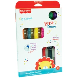 Μαρκαδόροι Ζωγραφικής Fisher Price Let's Draw Λιονταράκι (12 Τεμάχια)
