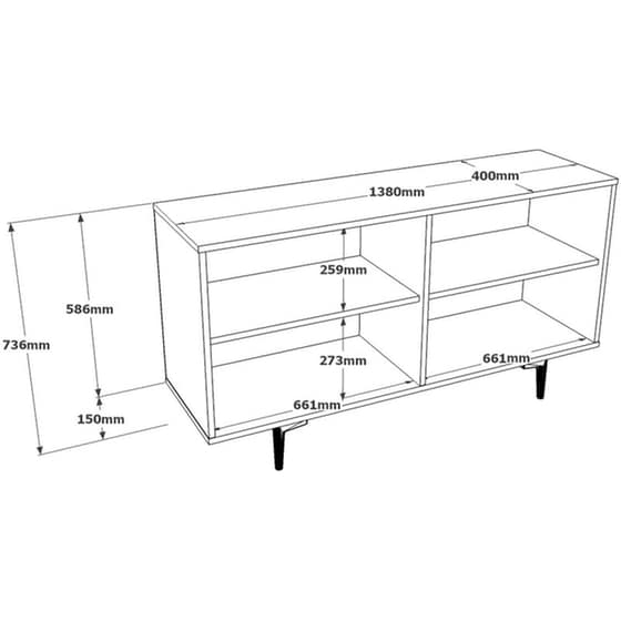 Μπουφές 24Mall Milano από Μοριοσανίδαι 150x46.8x74.6 cm - Γκρι image 3