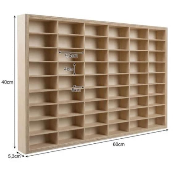 Ξύλινο Ράφι Για Αυτοκινητάκια 54 Θέσεων 60 X 5.3 X 40 Cm Kruzzel 21998 image 4