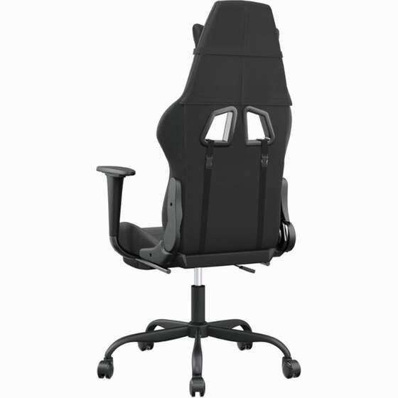 Καρέκλα Gaming VIDAXL 3143657 με Υποπόδιο από Τεχνητό Δέρμα - Μαύρο image 3