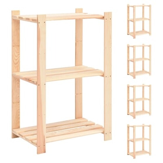 Vidaxl Ραφιέρες 3 Επιπέδων 5 Τεμ 150 Κ. 60x38x90 Εκ. Μασίφ Ξύλο Πεύκου image 1