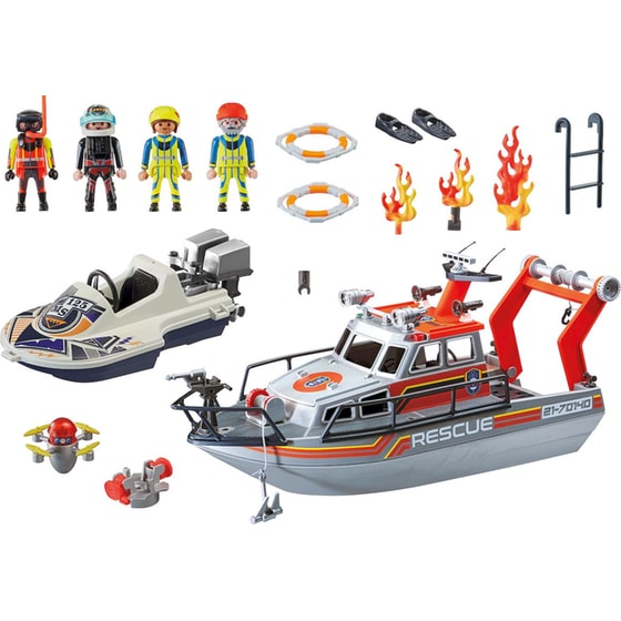PLAYMOBIL® City Action Επιχείρηση Πυρόσβσης με Σκάφος Διάσωσης (70140) image 1