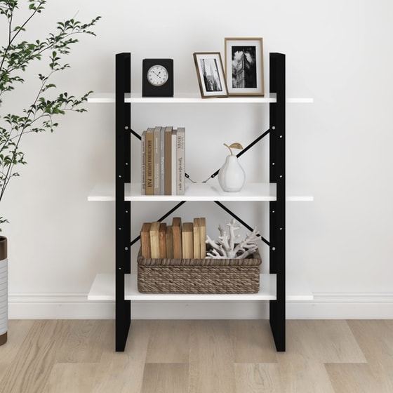 Βιβλιοθήκη VidaXL από Μοριοσανίδα 80x30x105 cm - Λευκό/Μαύρο image 5