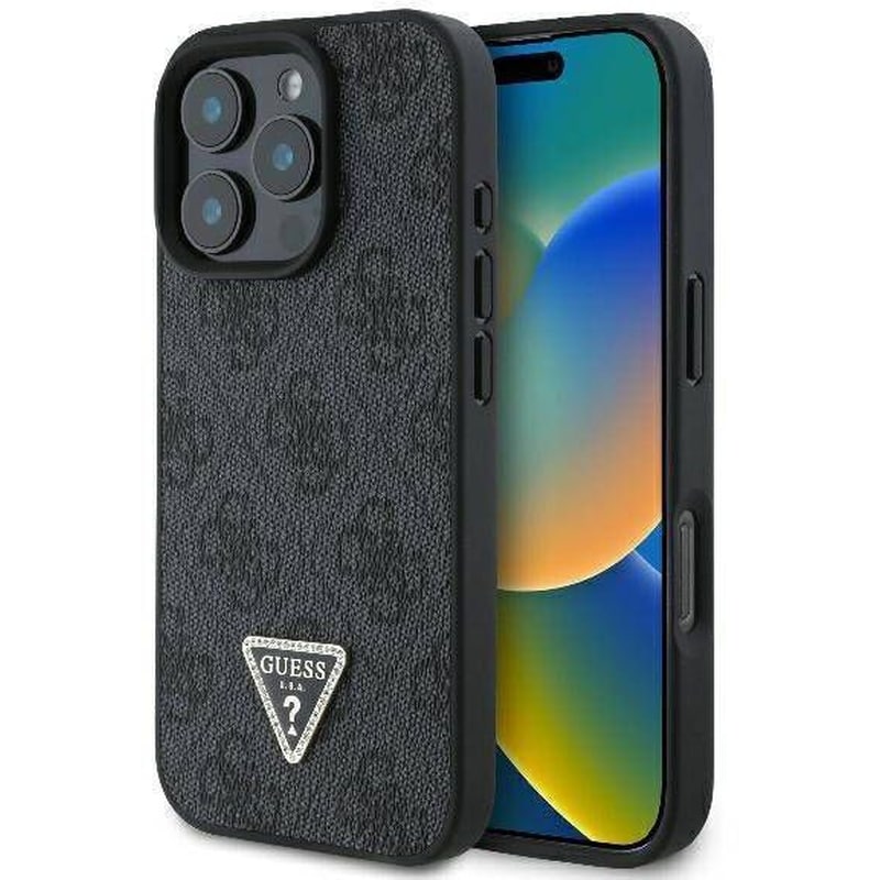 Θήκη Apple iPhone 16 Pro Max Guess 4G Triangle Strass - Μαύρο