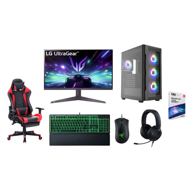 INTRA Bundle Desktop Intra (Ryzen 5-5500/16 GB/512GB SSD/GeForce RTX 5050/Win11Home) + LG Gaming Monitor 27 27GS50F FHD VA 180Hz 1ms + Razer DeathAdder Essential + Razer Ornata V3 Χ + Razer Kraken X Lite + Καρέκλα Gaming ArteLibre Sligo + Antivirus Bitdefender