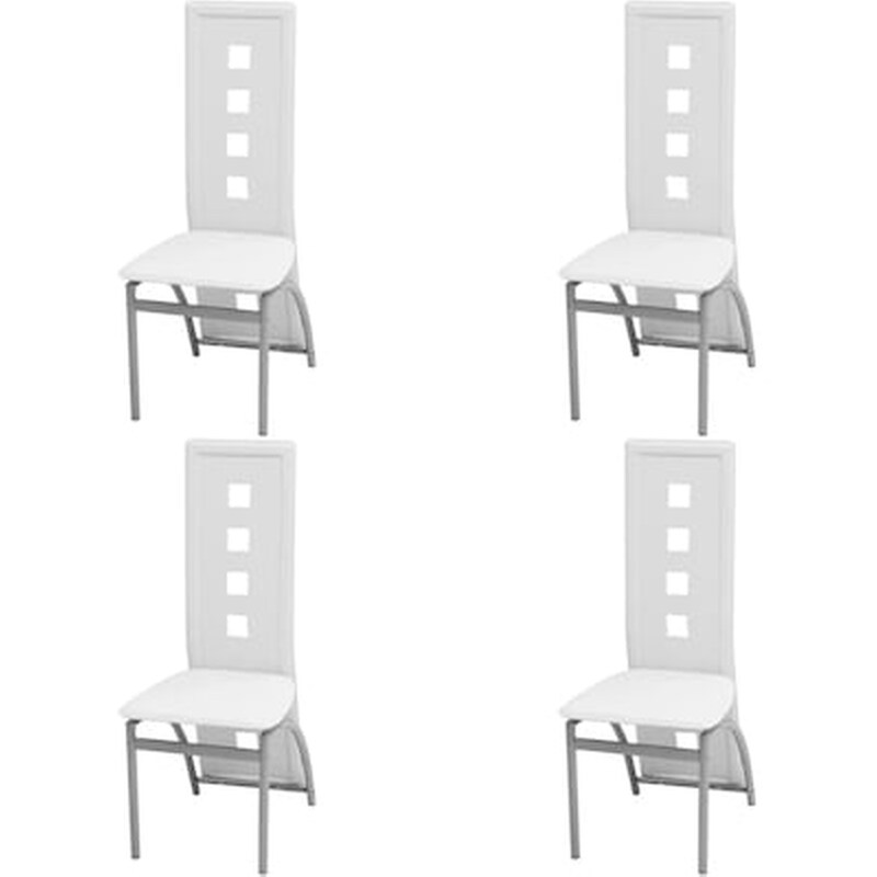 Vidaxl Καρέκλες Τραπεζαρίας 4 Τεμ. Λευκές Από Συνθετικό Δέρμα