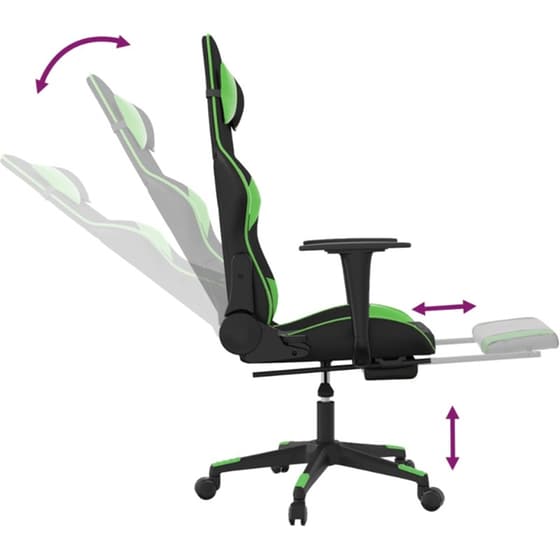Καρέκλα Gaming VIDAXL 3143767 με Υποπόδιο από Τεχνητό Δέρμα - Μαύρο image 5