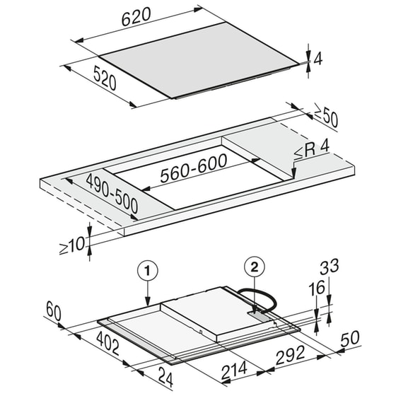 MIELE  KM7361FL 62.6 cm Μαύρο Εστία Επαγωγική Αυτόνομη image 3