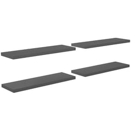 Ράφια Τοίχου VidaXL από MDF 120x23.5x3.8 cm 4 Τμχ - Γκρι/Γυαλιστερό