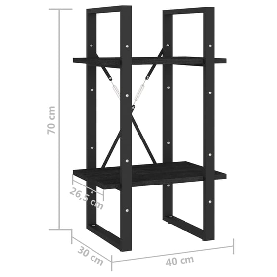 Βιβλιοθήκη VidaXL από Μέταλλο 40x30x70 cm - Μαύρo image 8