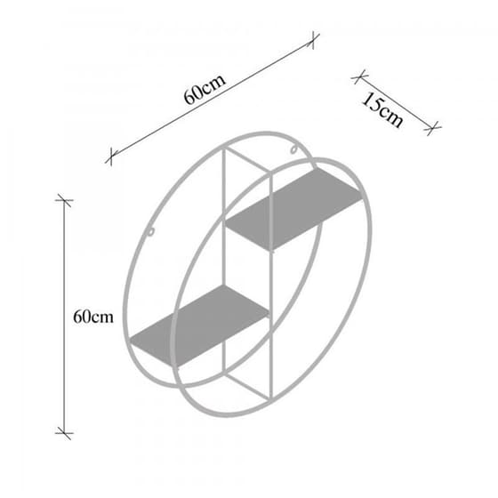 Ραφιέρα 24mall Gladiolo από Μέταλλο/Ξύλο 60x15x60 cm - Ανθρακί/Μαύρο image 1