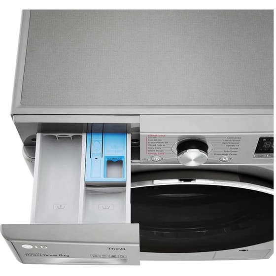LG F4WV708S2TE με Direct Drive Μοτέρ 8 kg 1.400 Στροφές Inox Πλυντήριο Ρούχων image 8