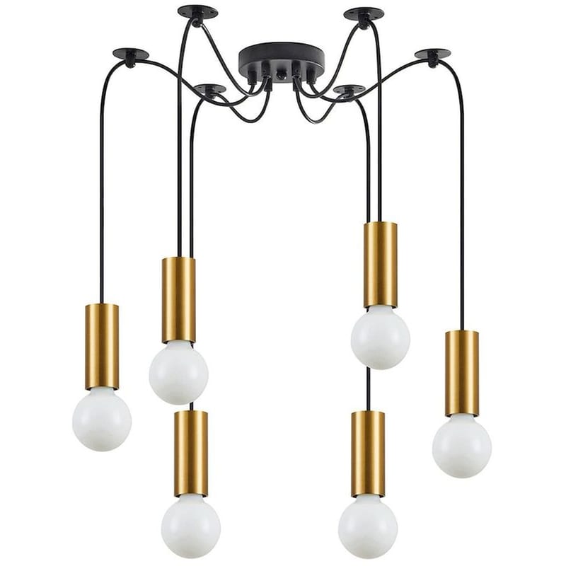 HOMELIGHTING Φωτιστικό Οροφής Πολύφωτο Homelighting Adept Tube 77-8568 Μεταλλικό - Χρυσό/Μαύρο