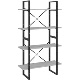 Βιβλιοθήκη VidaXL από Ξύλο 80x30x140cm - Γκρι/Μαύρο