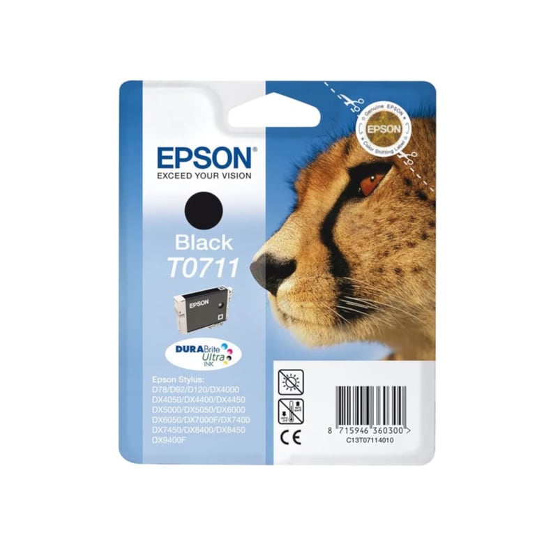 Epson T0711 Μαύρο Μελάνι Εκτυπωτή C13T07114011