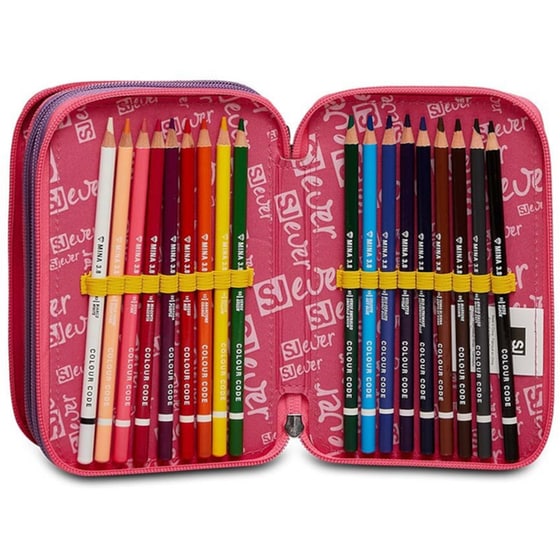 Κασετίνα Παραλληλόγραμμη Seven Ever Rayly Girl Τριπλή Ροζ image 7