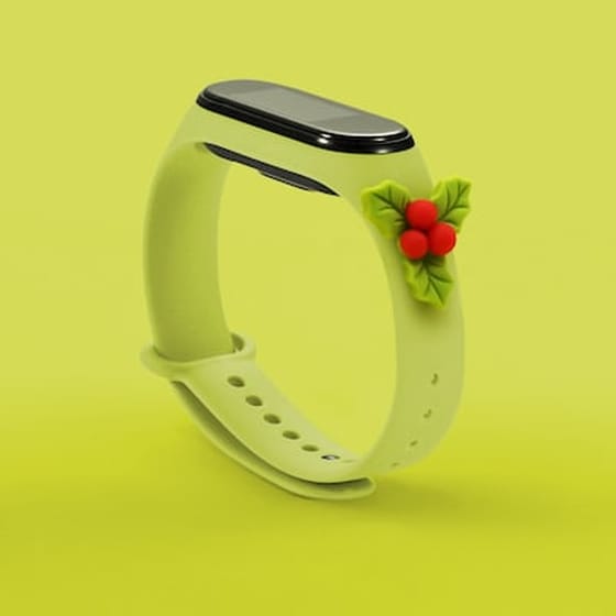 Λουράκι Hurtel Christmas Holidays για Xiaomi Mi Smart Band 5/Mi Smart Band 6 - Green Mistletoe image 1