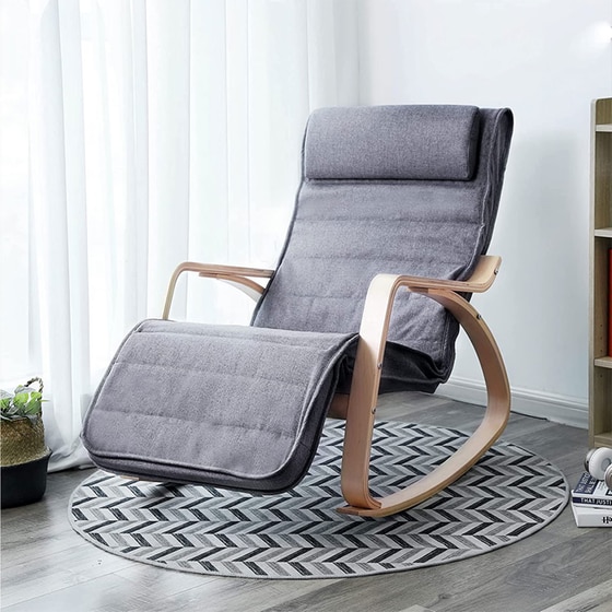 Κουνιστή Πολυθρόνα Relax Songmics 55x80x91 cm - Γκρι image 1