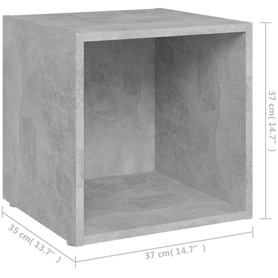 Έπιπλα Τηλεόρασης Vidaxl από Μοριοσανίδα 4 Τμχ 37x35x37cm - Γκρι image 7