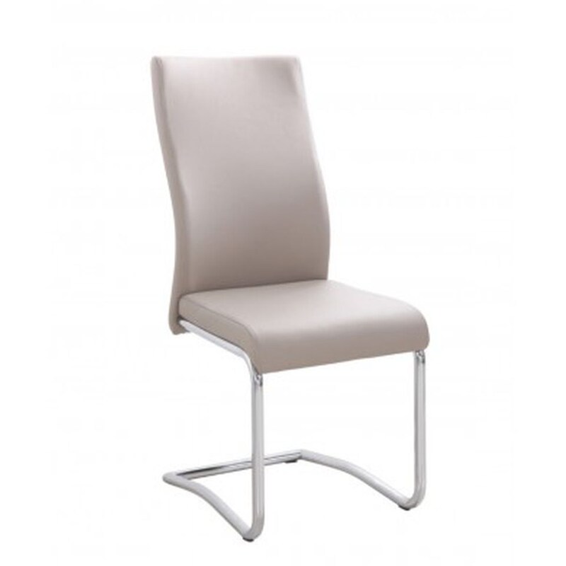 Καρέκλα Woodwell Δερματίνη Cappuccino Pvc Με Σκελετο Χρωμίου - Σετ 4 Τμχ