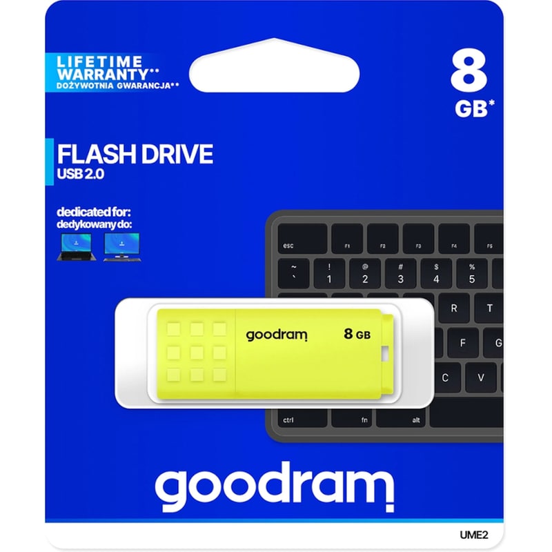 GoodRAM UME2 8GB USB 2.0 Stick Κίτρινο