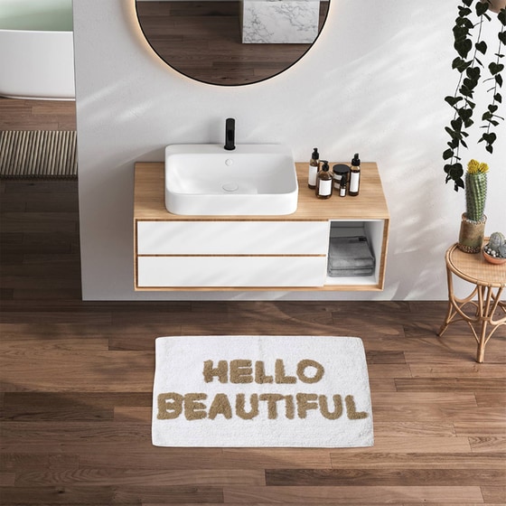 Πατάκι Μπάνιου Das Home Bathmats 0674 Ορθογώνιο από Βαμβάκι 50x80 cm - Μπεζ/Εκρού image 1