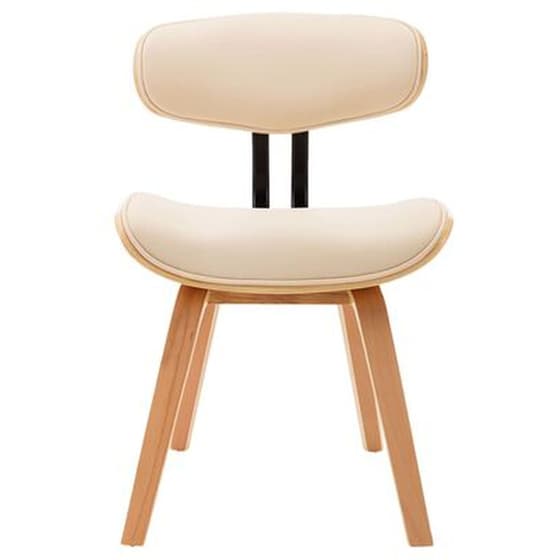 Καρέκλες Τραπεζαρίας Vidaxl Λυγισμένο Ξύλο/Συνθετικό Δέρμα 4 Τμχ - Κρεμ image 2