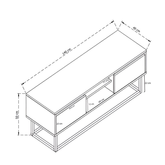 Έπιπλο Τηλεόρασης Trentino από Μοριοσανίδα 140x40x50cm - Μαύρο/Καφέ image 1
