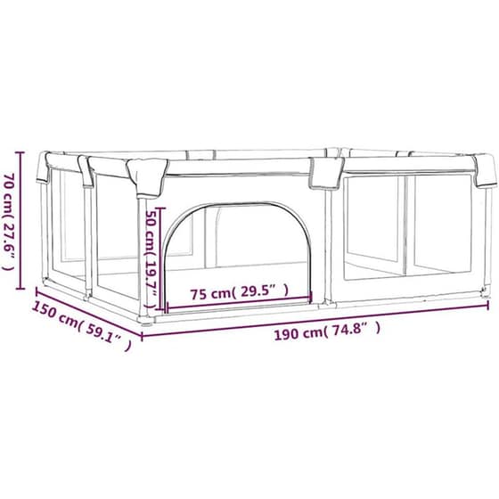 Παρκοκρέβατο VidaXL Σκούρο Γκρι image 7