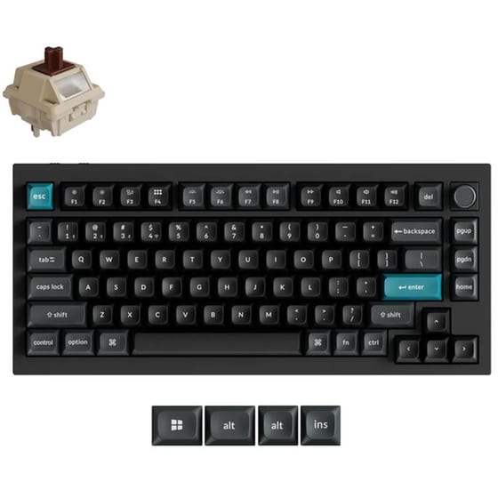 Keychron Q1U-M3 Ασύρματο σύρματο Gaming Μηχανικό Πληκτρολόγιο με Brown διακόπτες - Μαύρο (US) image 0