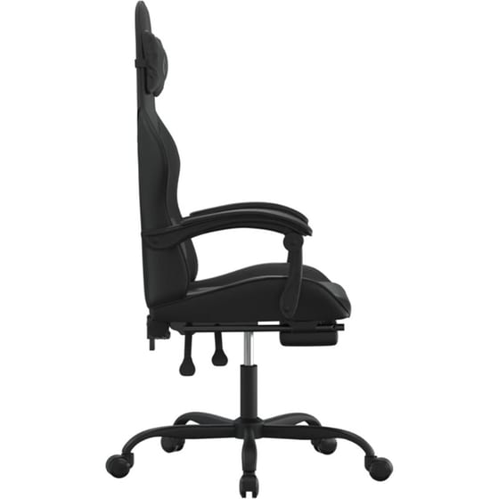 Καρέκλα Gaming VIDAXL 3143886 με Υποπόδιο από Τεχνητό Δέρμα - Μαύρο image 1