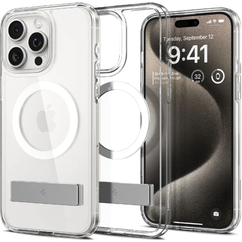 Θήκη Apple iPhone 15 Pro Max - Spigen Ultra Hybrid S Magfit - Crystal Clear