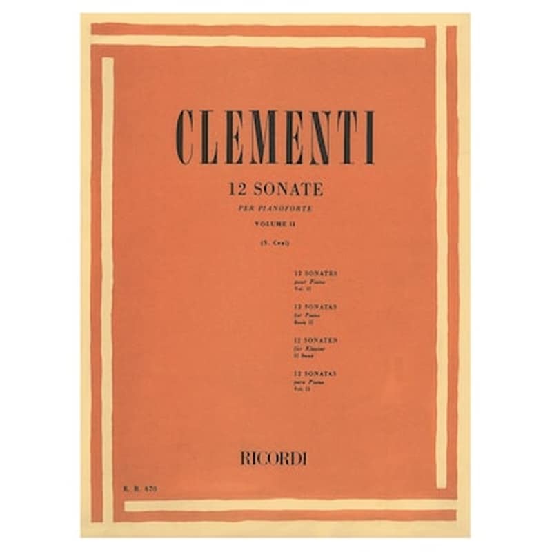 RICORDI Βιβλίο Για Πιάνο Ricordi Clementi - 12 Sonatas, Vol.2