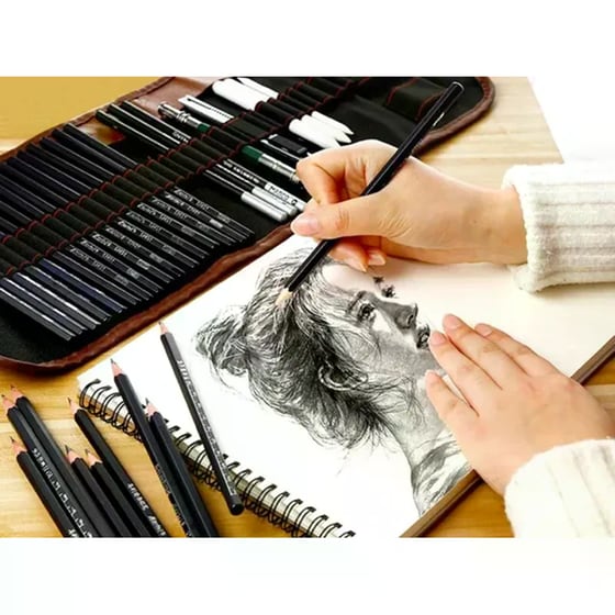 Σετ Επαγγελματικού Σχεδίου Aria Trade Υφασμάτινη Θήκη (29 Τεμάχια) image 7