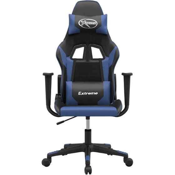 Καρέκλα Gaming VIDAXL 345445 με Ρυθμιζόμενα Μπράτσα από Τεχνητό Δέρμα - Μαύρο / Μπλε image 2