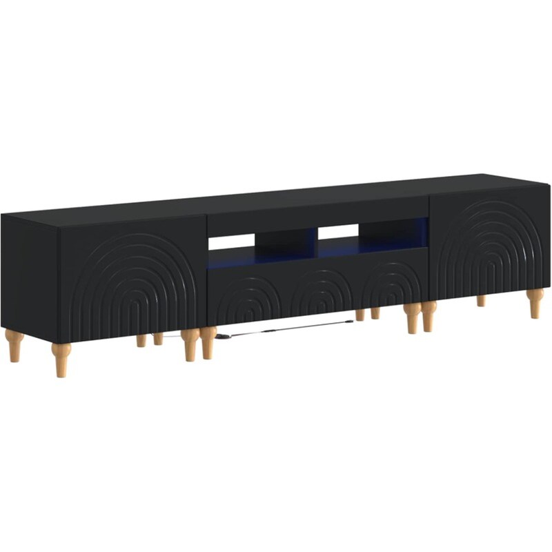 Έπιπλο Τηλεόρασης VidaXL με LED 3 τμχ 178 x 35 x 43 cm - Μαύρο