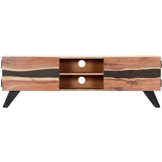 Έπιπλο Τηλεόρασης VidaXL από Ξύλο 140x30x45cm - Kαφέ/Μαύρο image 2