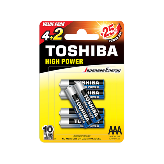 Toshiba Αλκαλικές Μπαταρίες LR03 AAA 1.5V 6τμχ image 0