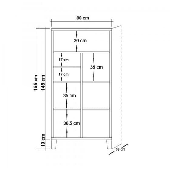 Βιβλιοθήκη 24mall Mare Atlantic Pine από Μοριοσανίδα 80x36x155 cm - Καφέ image 2