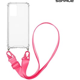 Θήκη Xiaomi  Redmi Note 10 Pro - Sonique Armor Σιλικόνη Με Strap Φούξια - Clear