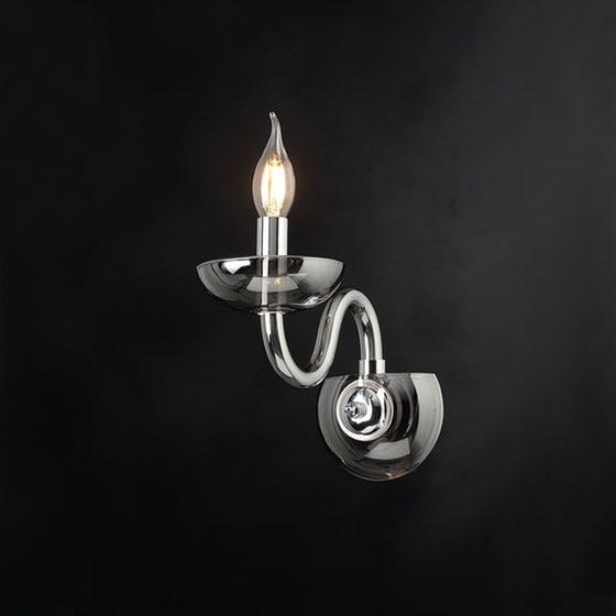 Απλίκα Τοίχου Aca Lunaria Blk82181wsgc Κρυστάλλινη 12x22x22 cm - Γκρι image 0