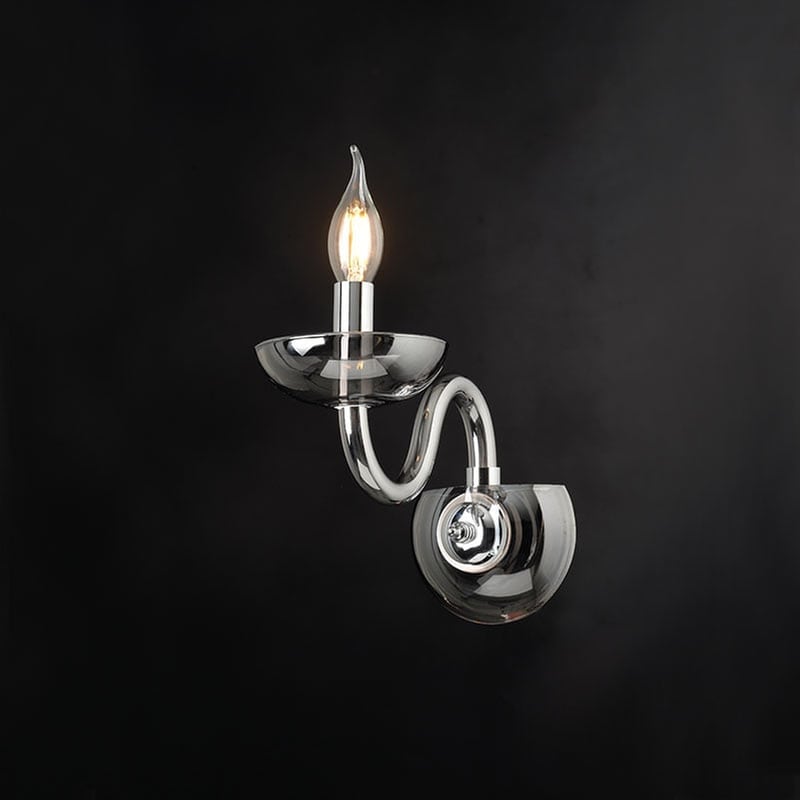 Απλίκα Τοίχου Aca Lunaria Blk82181wsgc Κρυστάλλινη 12x22x22 cm - Γκρι