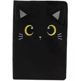 Σημειωματάριo i-Total Plush Α5 Black Cat