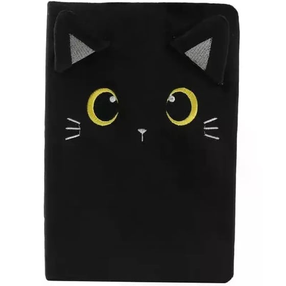 Σημειωματάριo i-Total Plush Α5 Black Cat image 0