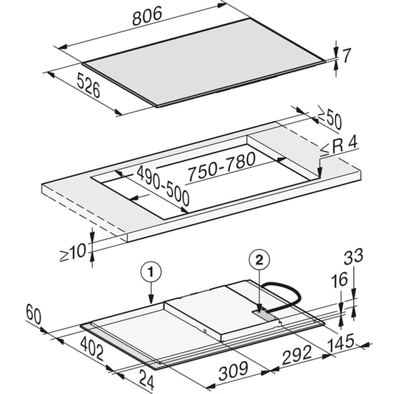 Εστία Επαγωγική Αυτόνομη MIELE KM7373FRD 80.6 cm Μαύρο image 4