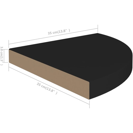 Ράφια Τοίχου VidaXL Γωνιακά από MDF 35x35x3.8 cm 4 Τμχ - Μαύρο image 7