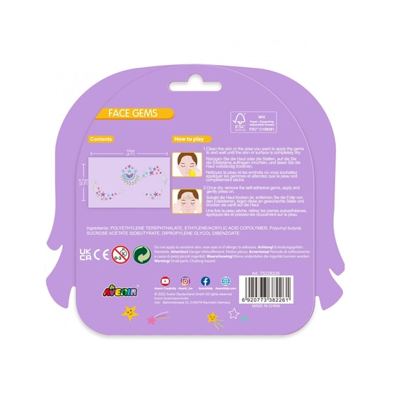 Σετ Παιδικά Αυτοκόλλητα Avenir Face Gems Stars image 2