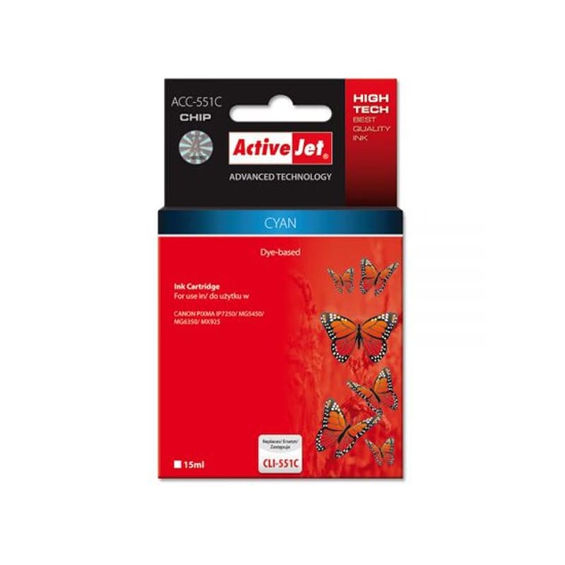 CTR ΣΥΜΒΑΤΟ CANON CLI-551C CYAN 15ml